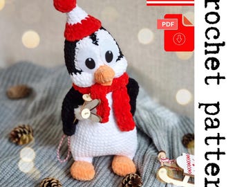 Plush Penguin Crochet Pattern - printable PDF