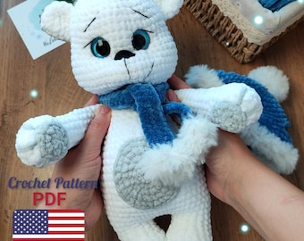 CROCHET PATTERN Polar bear, Amigurumi Polar bear