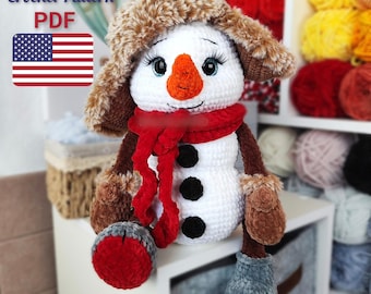 CROCHET PATTERN Snowman, Amigurumi Snowman