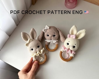 Crochet pattern Bunny Rattle toy