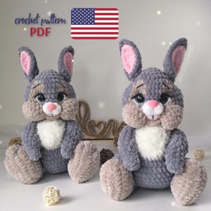 CROCHET PATTERN Larry rabbit, Amigurumi Larry rabbit Pdf tutorial