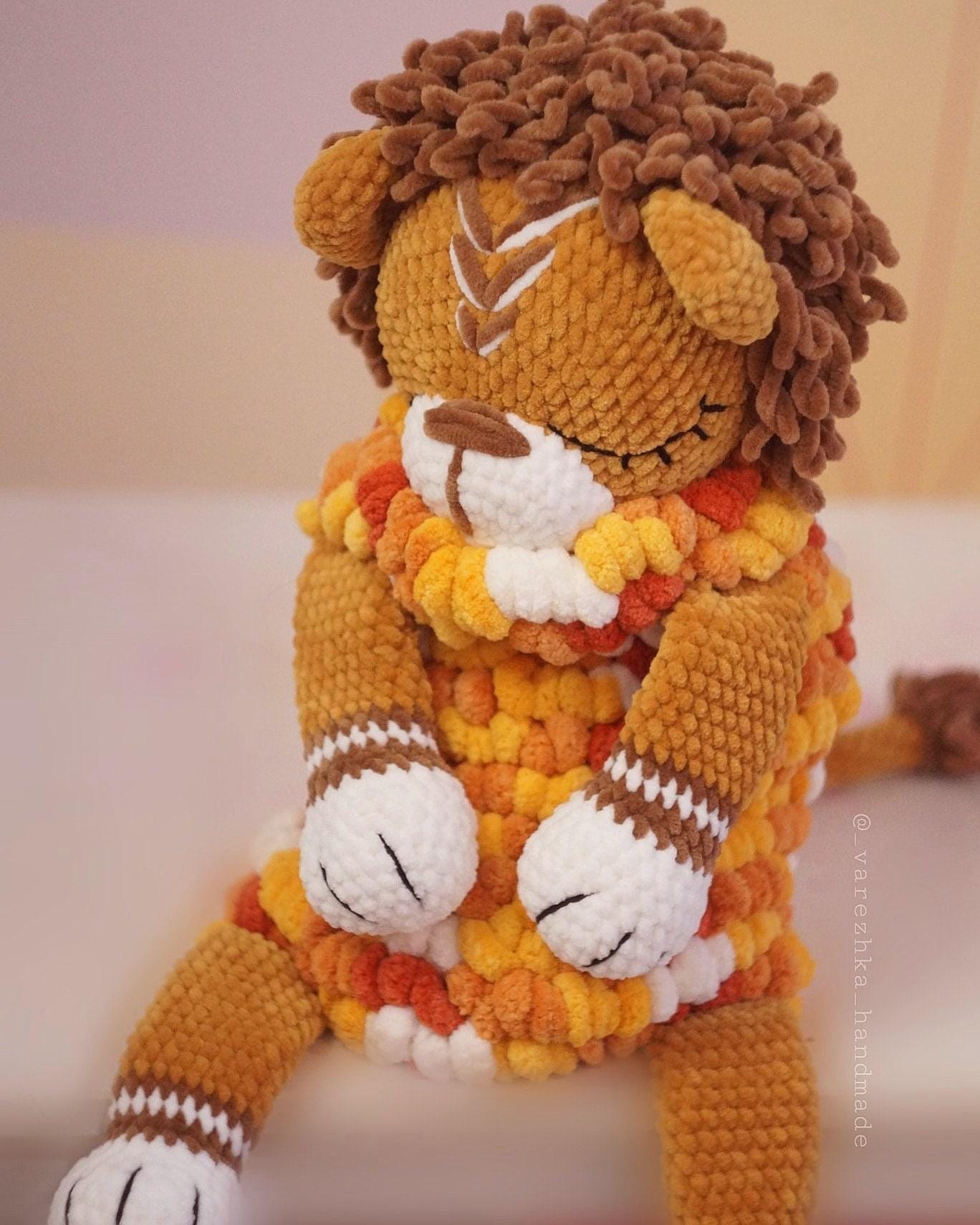 Crochet Pattern Lion Pajama Bag - Plush Amigurumi Lion Toy - Toy 20 ...