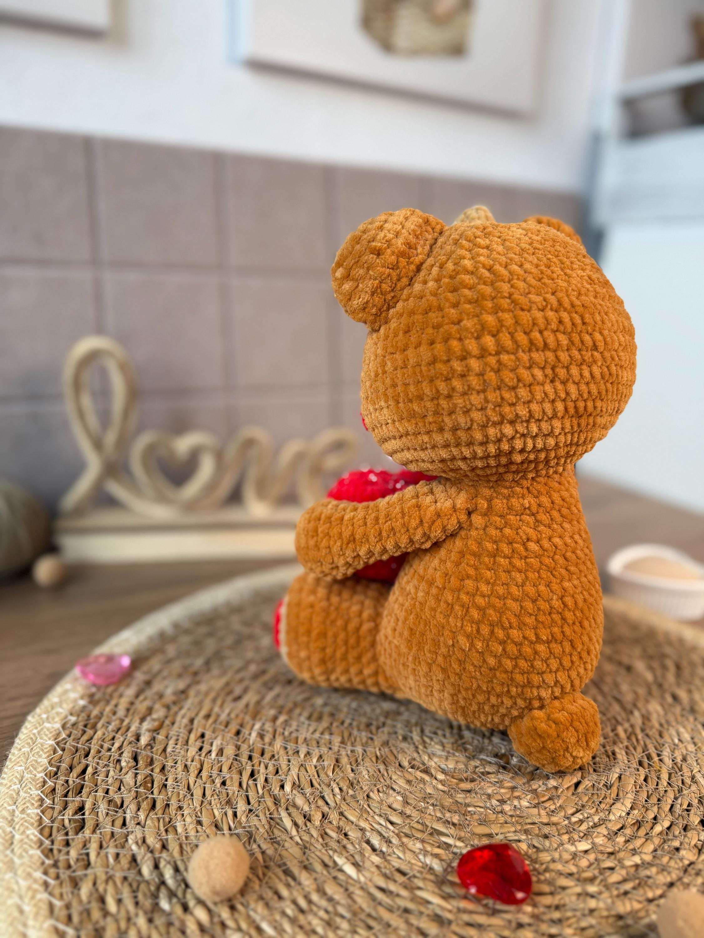 CROCHET PATTERN Teddy Bear With a Heart Amigurumi Teddy Bear With a ...