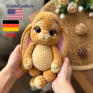 Bunny crochet pattern, Amigurumi bunny,  Crochet pattern Bunny PDF