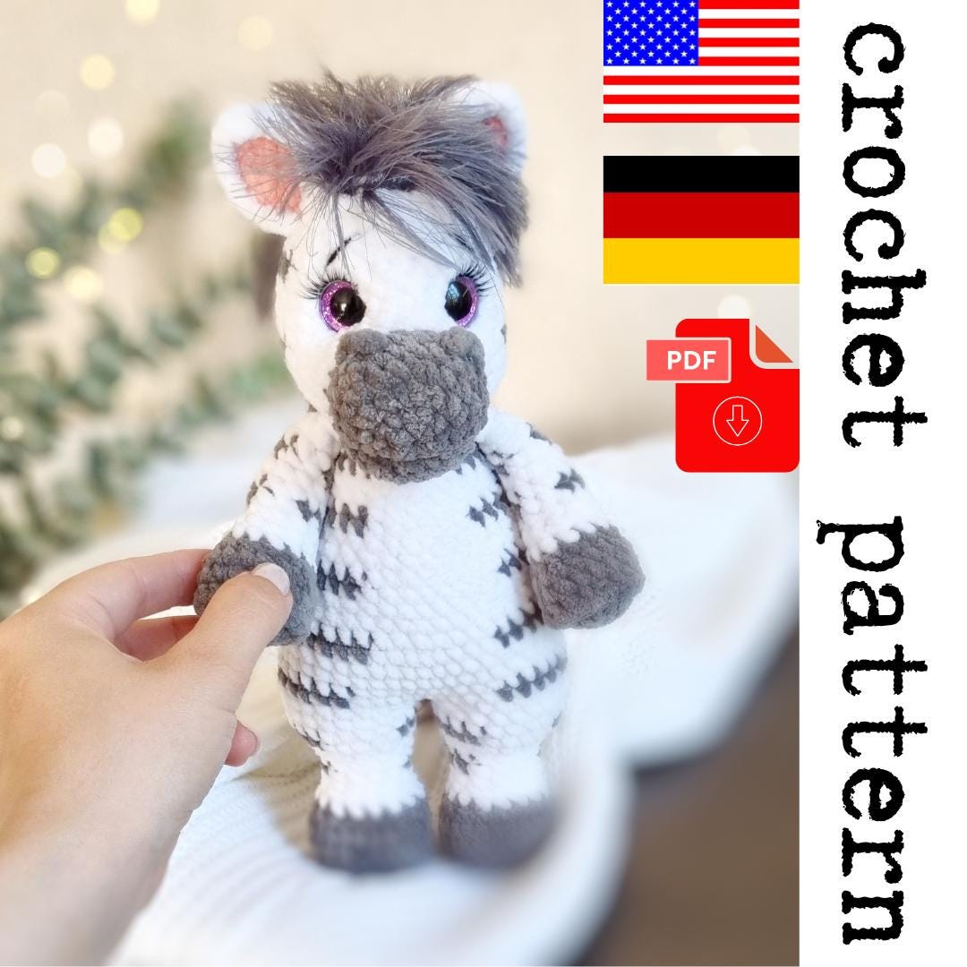 30 Zebra Crochet Patterns for Amigurumi, Blankets, Nursery Decor, and Handmade Gifts 3 Plush Zebra Crochet Pattern PDF