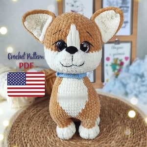 CROCHET PATTERN Corgi, Amigurumi Corgi Pdf tutorial