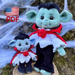Toturial Vampire, Vampire Crochet Pattern, Halloween Hero Crochet Pattern, Amigurumi Dracula Crochet Pattern PDF in English