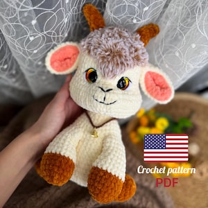 Borya the little Goat crochet pattern, Amigurumi Little Goat, Crochet Borya the little Goat pattern PDF tutorial.