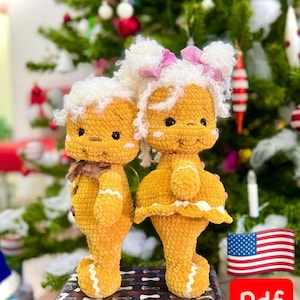 Crochet set 2 in 1 crochet gingerbread pattern,PDF file in English imagen 1
