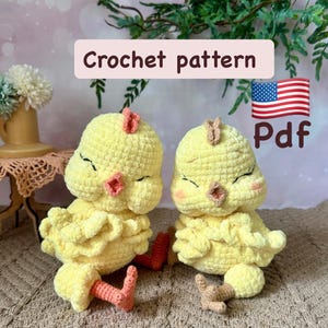 Crochet chicken Pdf toturial, Crochet chicken pattern, Amigurumi chicken pattern Pdf in English, Amigurumi bird pattern, plush chicken.