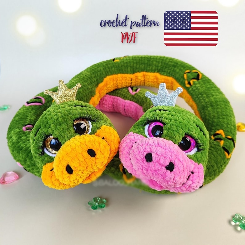 CROCHET PATTERN Royal Snakes, Amigurumi Royal Snakes Pdf Tutorial - Etsy