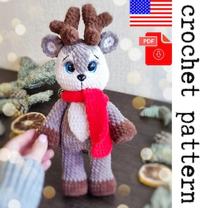 Plush Reindeer Crochet Pattern - printable PDF