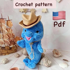 crocheted dolphin, Crochet fish pattern, Amigurumi dolphin pattern Pdf in English, Plush amigurumi dolphin pattern, Knitted dolphin