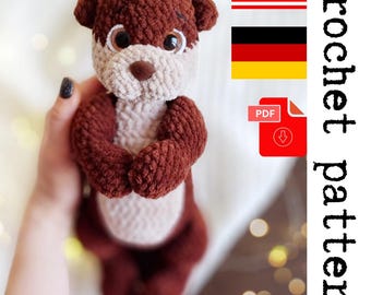 Plush Otter  Crochet Pattern - printable PDF A crocheted toy for games or the decor of your home.