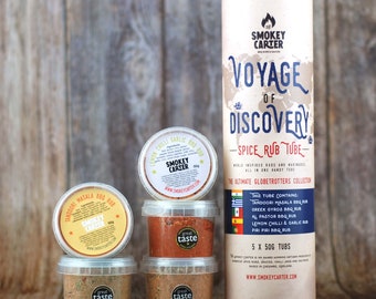 Voyage of Discovery Spice Rub Tube - Seasonings gift set - BBQ spices - world inspired rubs