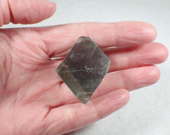 Green Fluorite from Mexico. Octahedron. Raw. Rough.