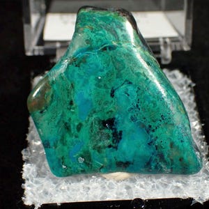Chrysocolla from Arizona. Polished. Natural. Blue. Thumbnail mineral specimen.