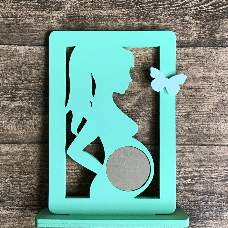 Baby Ultraschall Bilderrahmen - Schwangerschaft Countdown Rahmen 35x17cm