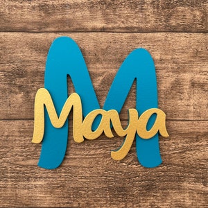Letrero de puerta personalizado, letra de madera con nombre