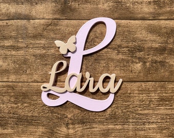 Door sign, name plate, children's room, letter, with motif