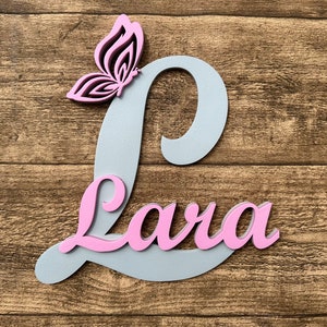Placa para puerta, placa para nombre, habitación infantil, letra, con motivo