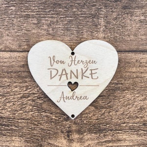 Personalized wooden sign "Thank you", thank you, heart, nature