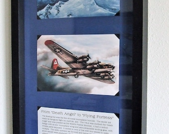 History of B-9 to B-17 WWII Aircraft Framed 5" X 7" Prints in a Black Frame