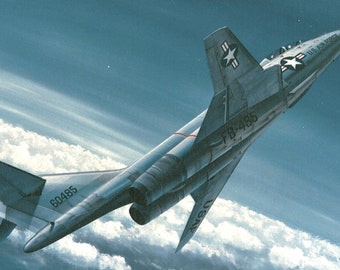 Framed 4" X 6" Print of a Painting of a McDonnell F-101 "Voodoo". Designed to hang on wall or display on a shelf or desk.