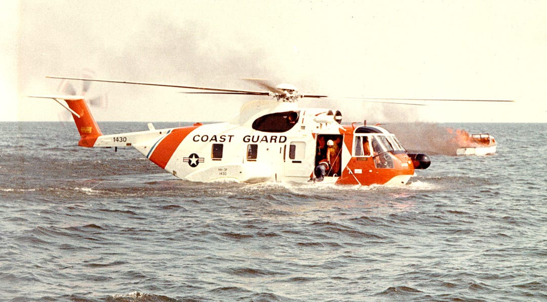 Wall Mounted Keychain Rack With a Print of a US Coast Guard Sikorsky HH ...