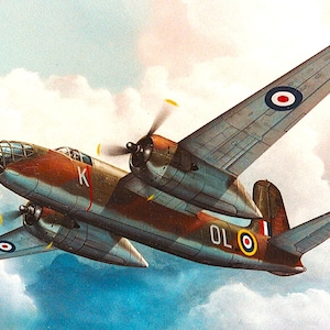 Framed 4&quot; X 6&quot; Print of a painting of a RAF Douglas MKIII &quot;Boston&quot;. Made to hang on a wall or display on a shelf or desk.
