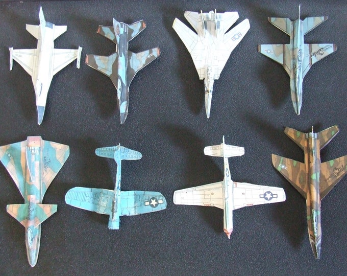 NINE Cut & Glue Paper Airplane Glider Kits (BONUS F-15 Falcon included for FREE)