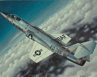 Framed 4" X 6" Print of a Lockheed F-104 "Starfighter." Hang on wall or display on a shelf or desk.