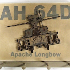 U.S. Military Boeing AH-64D Apache - &quot;Longbow&quot; Helicopter Keychain Display Rack