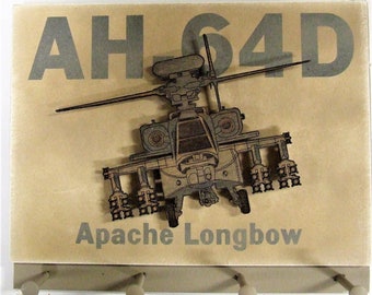 U.S. Military Boeing AH-64D Apache - &quot;Longbow&quot; Helicopter Keychain Display Rack