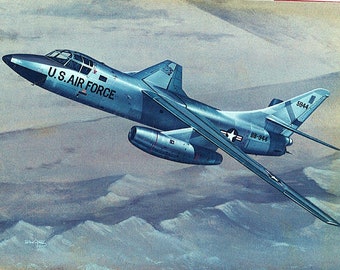 Framed 4" X 6" Print of a painting of a Douglas B-66 "Destroyer" aircraft. Made to hang on a wall or display on a shelf or desk.