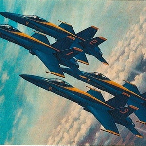 Framed 4&quot; X 6&quot; Print of the US Navy &quot;Blue Angels&quot; demonstration team.  Designed to hang on a wall or can be displayed on a shelf or desk.