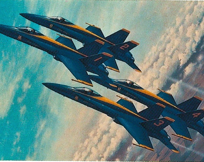 Framed 4" X 6" Print of the US Navy "Blue Angels" demonstration team.  Designed to hang on a wall or can be displayed on a shelf or desk.