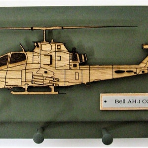 United States Military Bell AH-1 COBRA Helicopter Keychain Display Rack