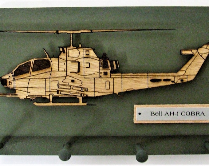 United States Military Bell AH-1 COBRA Helicopter Keychain Display Rack