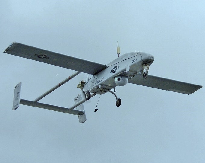 Framed 4" X 6" Print of an AAI RQ-2 "Pioneer" United States Navy Military Drone. Hang on a wall or Display on a shelf or desk.