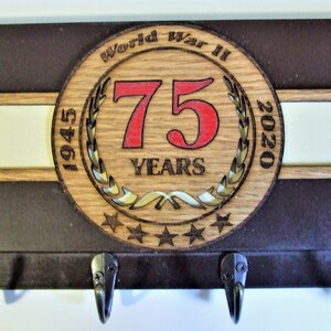 WWII 75th Anniversary Laser Cut Commemorative Memorabilia Emblem Keychain Holder