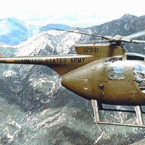 Framed 4&quot; X 6&quot; Print of a United States Army Hughes OH-6 &quot;Cayuse&quot; Helicopter. Hang on a wall or display on a shelf or desk.