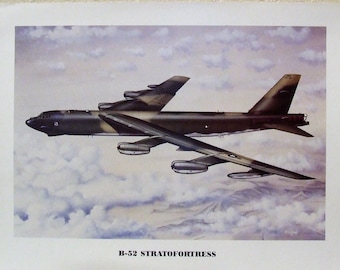 12" X 16" unframed print of a Boeing B-52 Stratofortress bomber over the sands of Iraq during Desert Storm