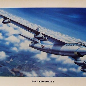 12&quot; X 16&quot; unframed print of a Boeing B-47 Stratojet bomber climbing to a higher altitude