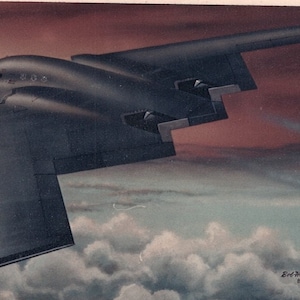 Impressão emoldurada de 4&quot; X 6&quot; de um bombardeiro furtivo Northrop Grumman B-2 &quot;Spirit&quot;. Pendure na parede ou exiba em uma prateleira ou mesa.