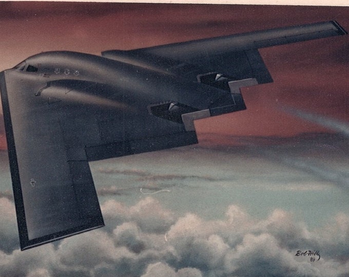 Framed 4" X 6" Print of a Northrop Grumman B-2 "Spirit" Stealth Bomber. Hang on a wall or display on a shelf or desk.