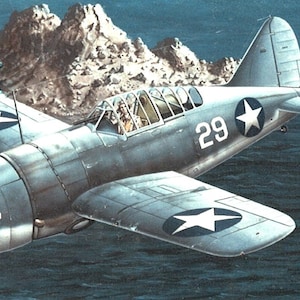 Gerahmter 4 &quot;X 6&quot; Druck einer Illustration eines WWII Brauster F2A &quot;&quot;Buffalo&quot;&quot;.&quot; Entworfen, um an einer Wand zu hängen oder auf einem Regal oder Schreibtisch zu präsentieren.