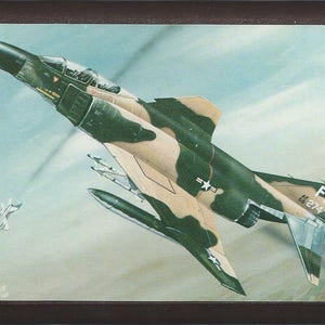 Framed 4&quot; X 6&quot; Painting of a McDonnell Douglas F-4 (Phantom). Designed to hang on a wall or displayed on a shelf or desk.