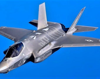 Framed 4" X 6" Print of a Lockheed Martin F-35 "Lightning II." Hang on the wall or display on a shelf or desk..