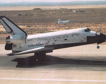 Framed 4" X 6" Print of the Space Shuttle "Columbia." on its final test flight (STS-4).  Hang on a wall or display on a shelf or desk.